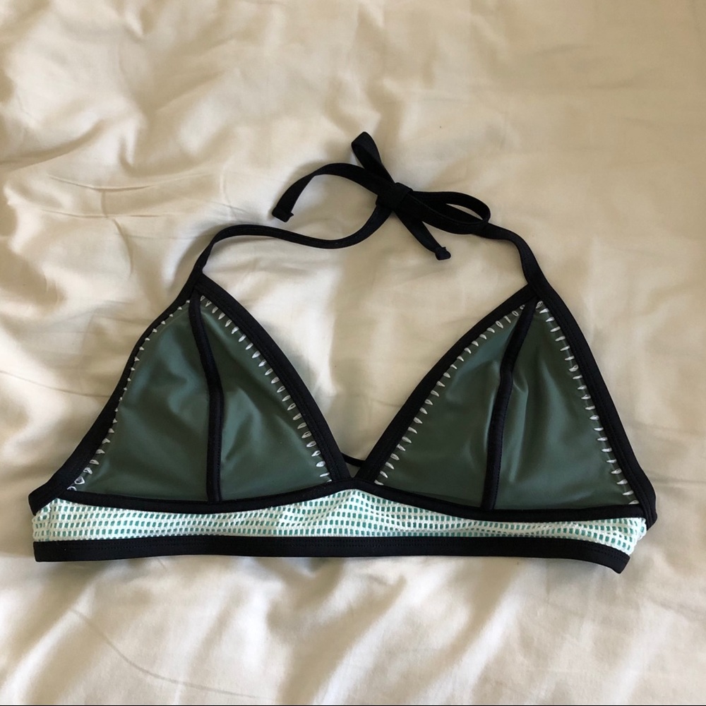 Olive Green Swimsuit Top Halter